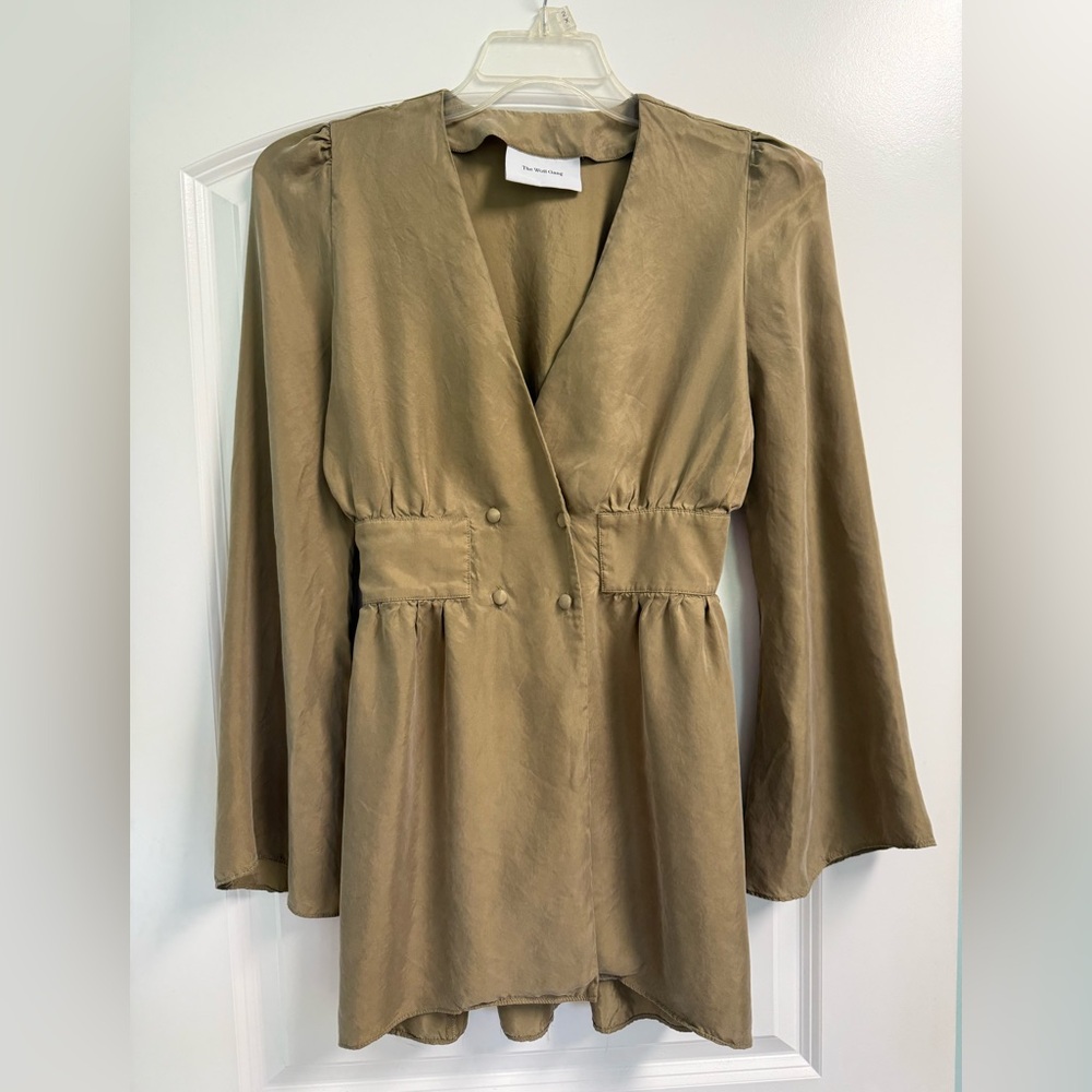Chic Long Sleeve Olive Top Sz XS-sm